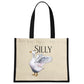 Wild Giggles Silly Goose Cream & Black Jute Bag