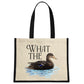 Wild Giggles What The Duck Cream & Black Jute Bag