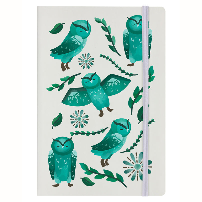Maple & Twig Owl Cream A5 Notebook