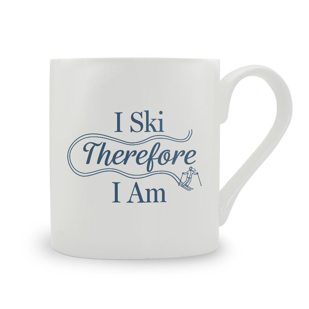 I Ski Therefore I Am Bone China Mug