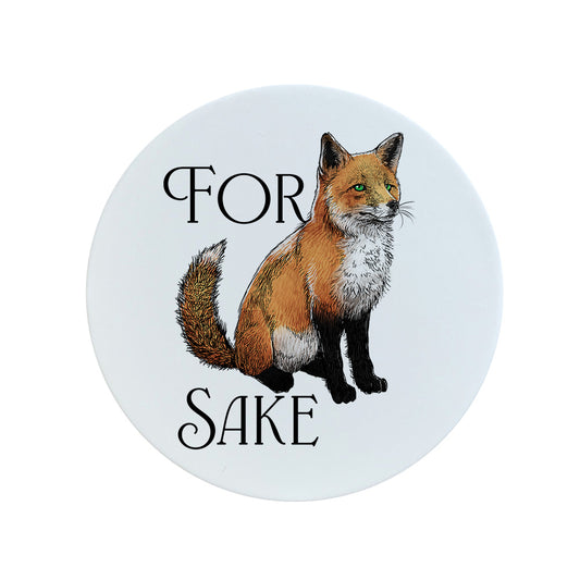 Wild Giggles For Fox Sake Circular Ceramic Coaster