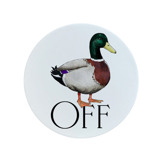 Wild Giggles Duck Off Circular Ceramic Coaster