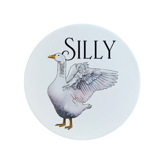 Wild Giggles Silly Goose Circular Ceramic Coaster