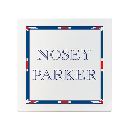 Terribly British Nosey Parker Square Ceramic Coaster