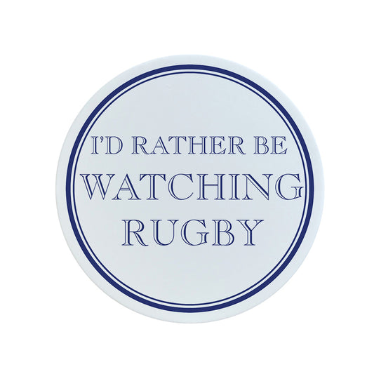 I'd Rather Be Watching Rugby Circular Ceramic Coaster