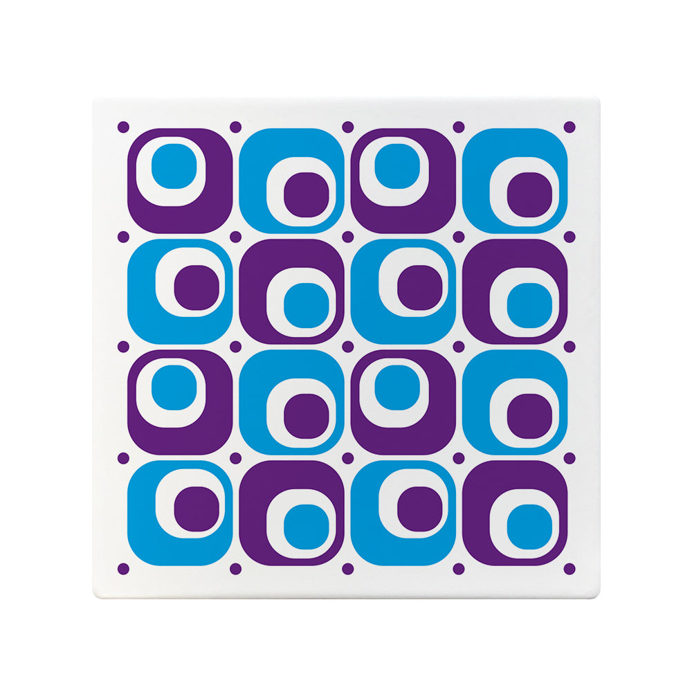 Retro Pattern 2 Square Ceramic Coaster