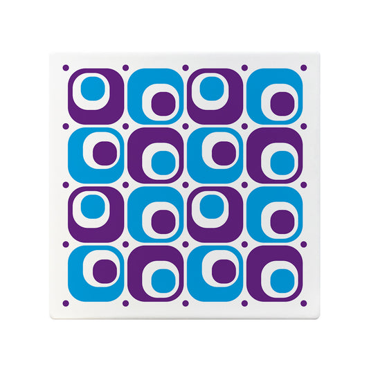 Retro Pattern 2 Square Ceramic Coaster