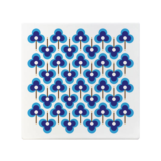 Retro Pattern 6 Square Ceramic Coaster