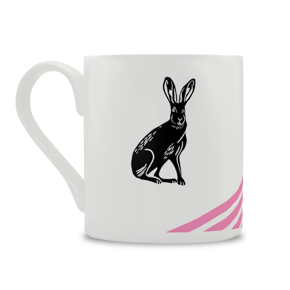 IzziRainey Pink Hare Large Bone China Mug