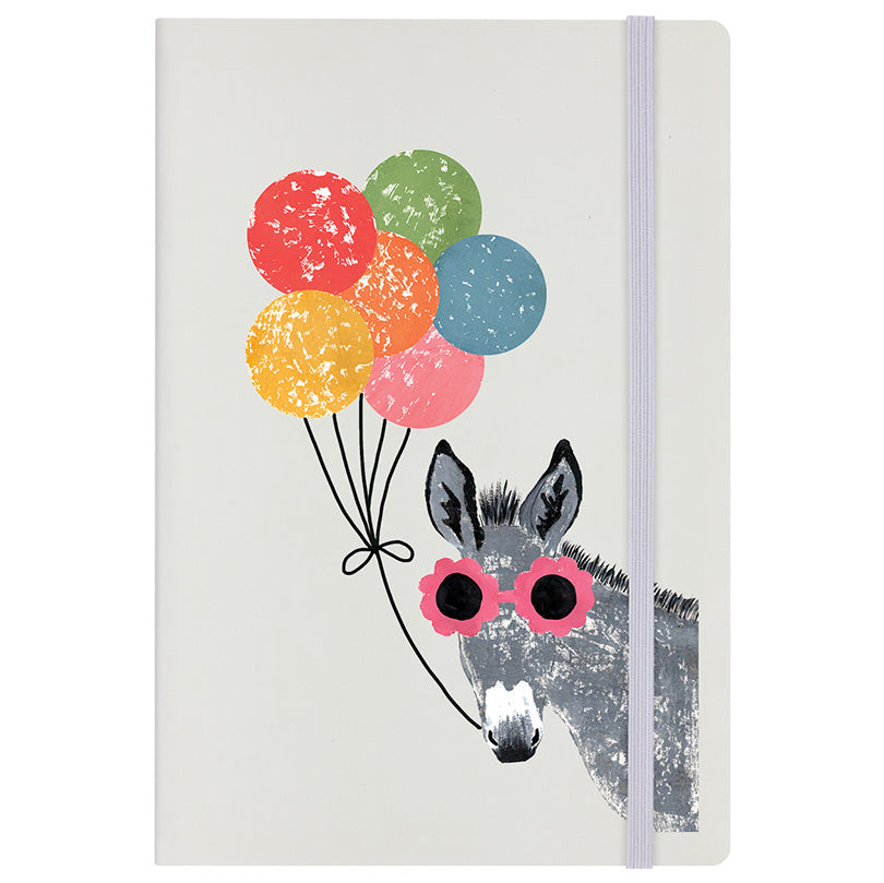 IzziRainey Donkey In Sunglasses Cream A5 Hard Cover Notebook