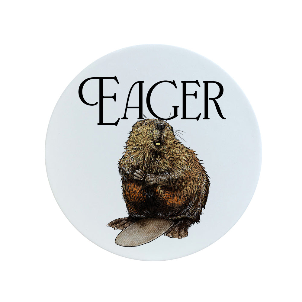 Wild Giggles Eager Beaver Ceramic Coaster
