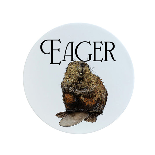 Wild Giggles Eager Beaver Ceramic Coaster