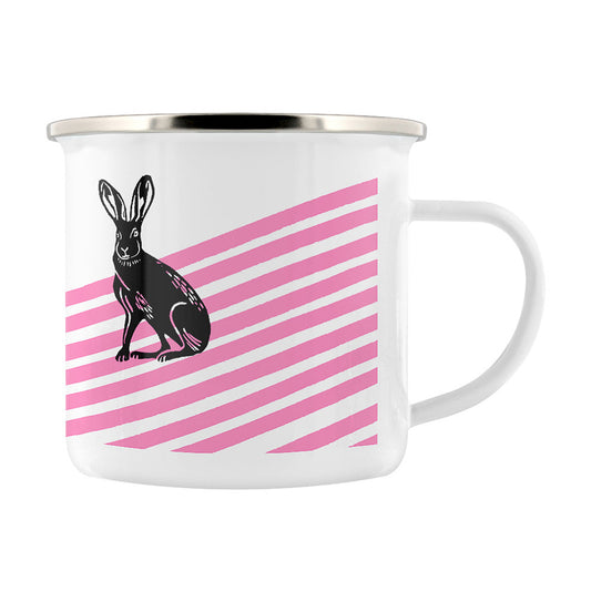 IzziRainey Pink Hare Enamel Mug