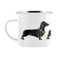 IzziRainey Sausage Dog Christmas Enamel Mug