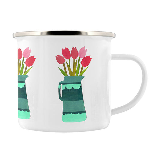 IzziRainey Flowers In A Blue Jug Enamel Mug