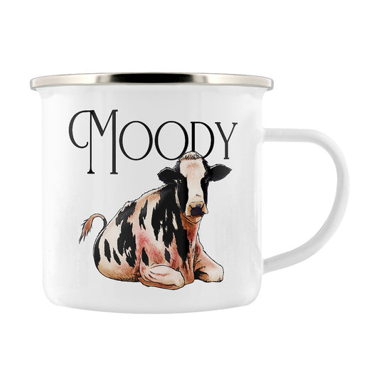 Wild Giggles Moody Cow Enamel Mug