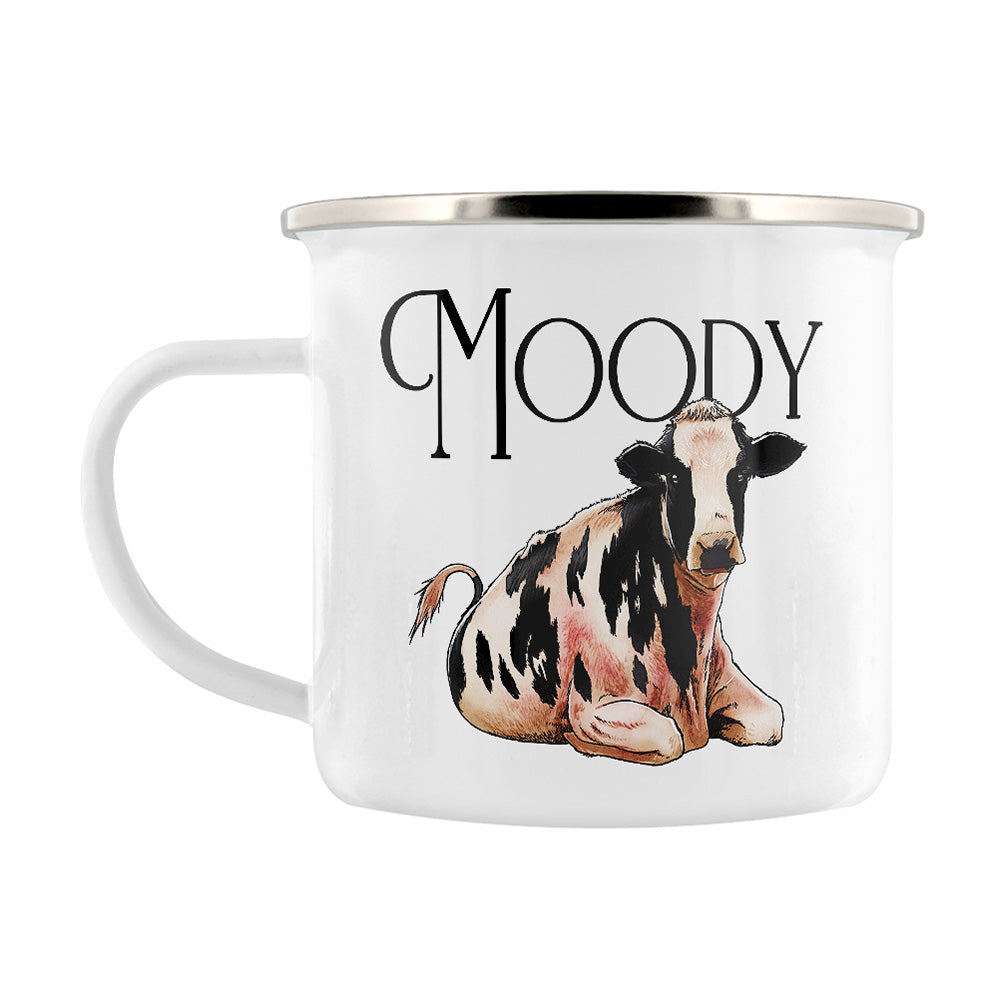 Wild Giggles Moody Cow Enamel Mug