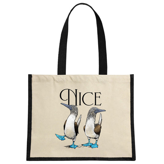 Wild Giggles Nice Boobies Cream & Black Jute Bag