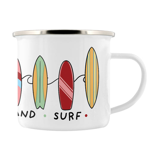 By The Seaside - Sunshine Sea And Surf Enamel Mug
