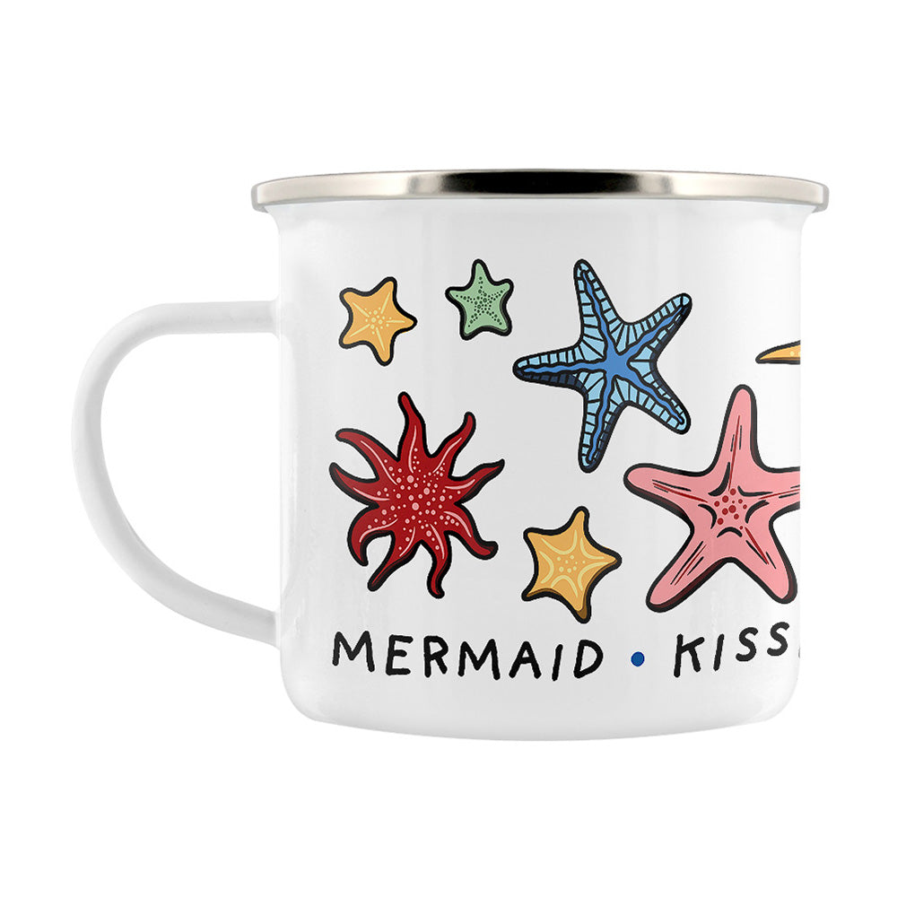 By The Seaside - Mermaid Kisses & Starfish Wishes Enamel Mug