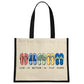 By The Seaside - Life Is Better In Flip Flops Cream & Black Jute Bag