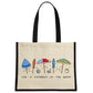 By The Seaside - Life Is Different At The Beach Cream & Black Jute Bag