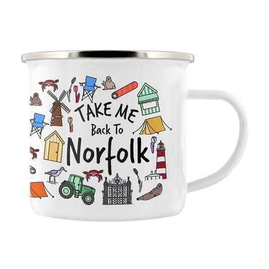 Take Me Back To Norfolk Enamel Mug