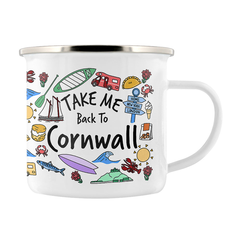 Take Me Back To Cornwall Enamel Mug