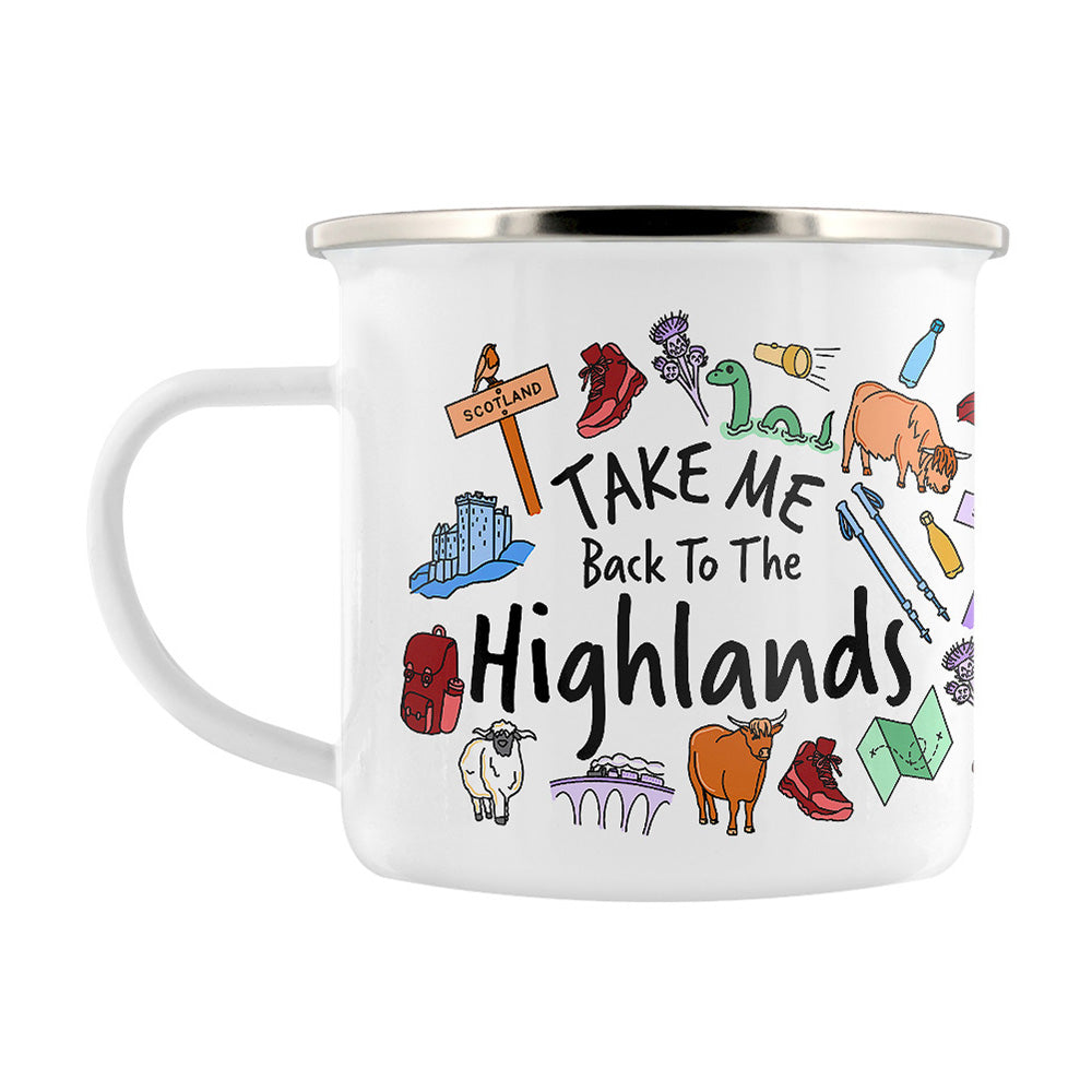Take Me Back To The Highlands Enamel Mug