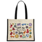 Take Me Back To The 70s Cream & Black Jute Bag
