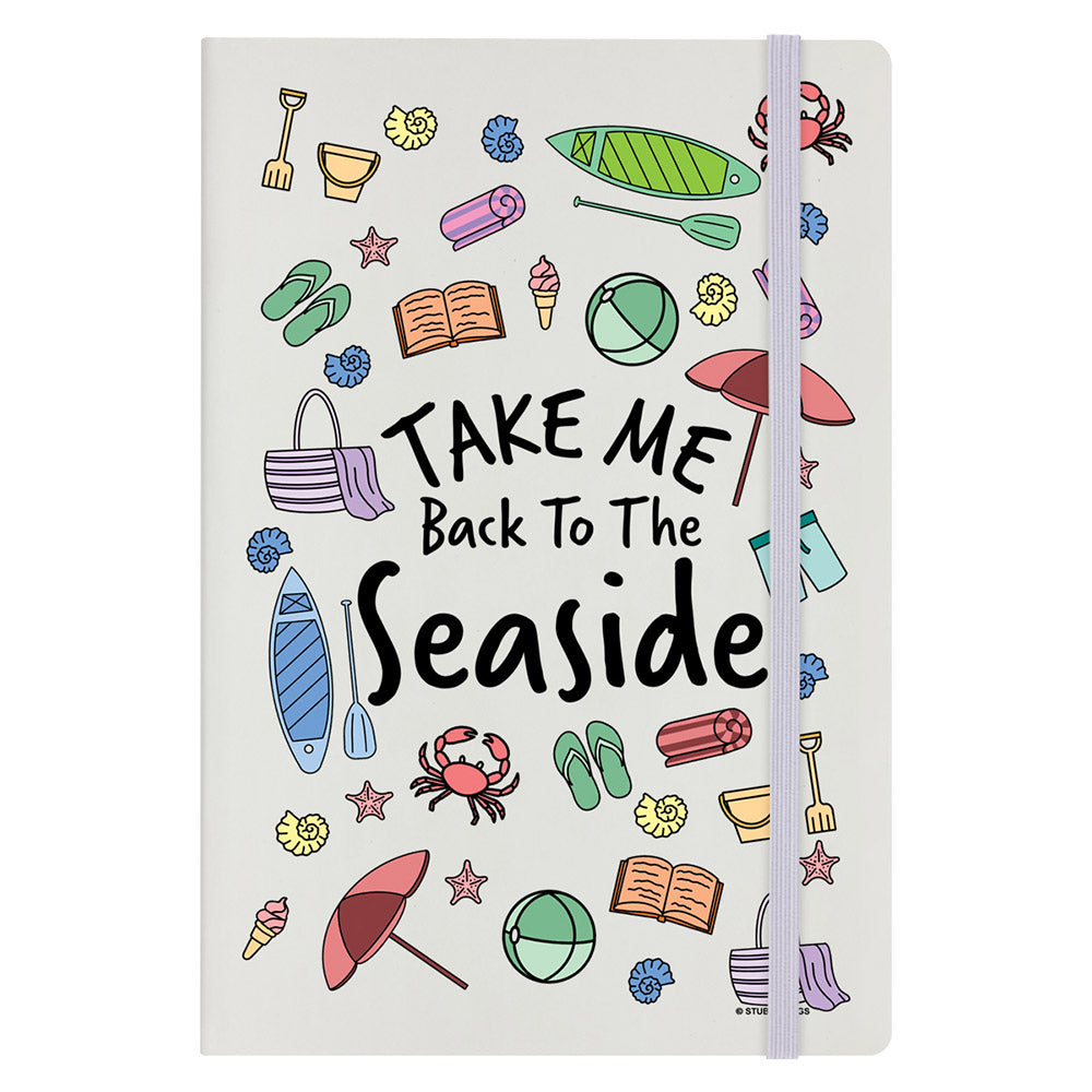 Take Me Back To The Seaside Cream A5 Hard Cover Notebook