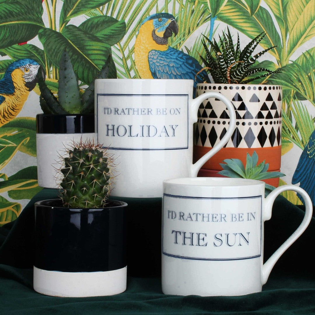 Gift Base Tazza In Ceramica 340ml Con Scritta 'I'd Rather Be On Holiday' - Idea Regalo Originale