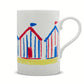 Beach Huts Stripe Red/Blue Mug