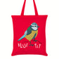 Birds Of The UK Blue Tit Red Tote Bag