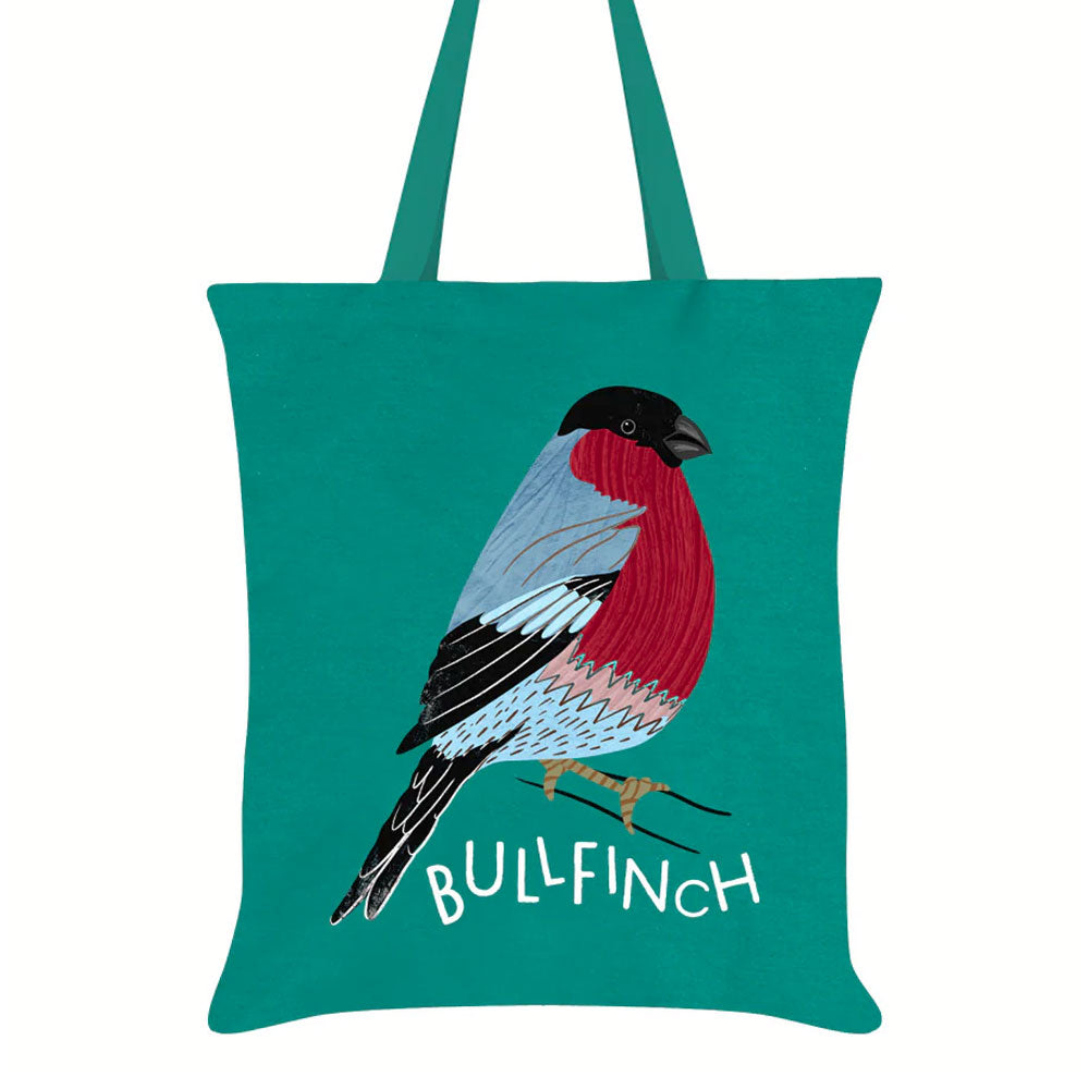 Birds Of The UK Bullfinch Emerald Green Tote Bag
