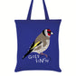 Birds Of The UK Goldfinch Royal Blue Tote Bag