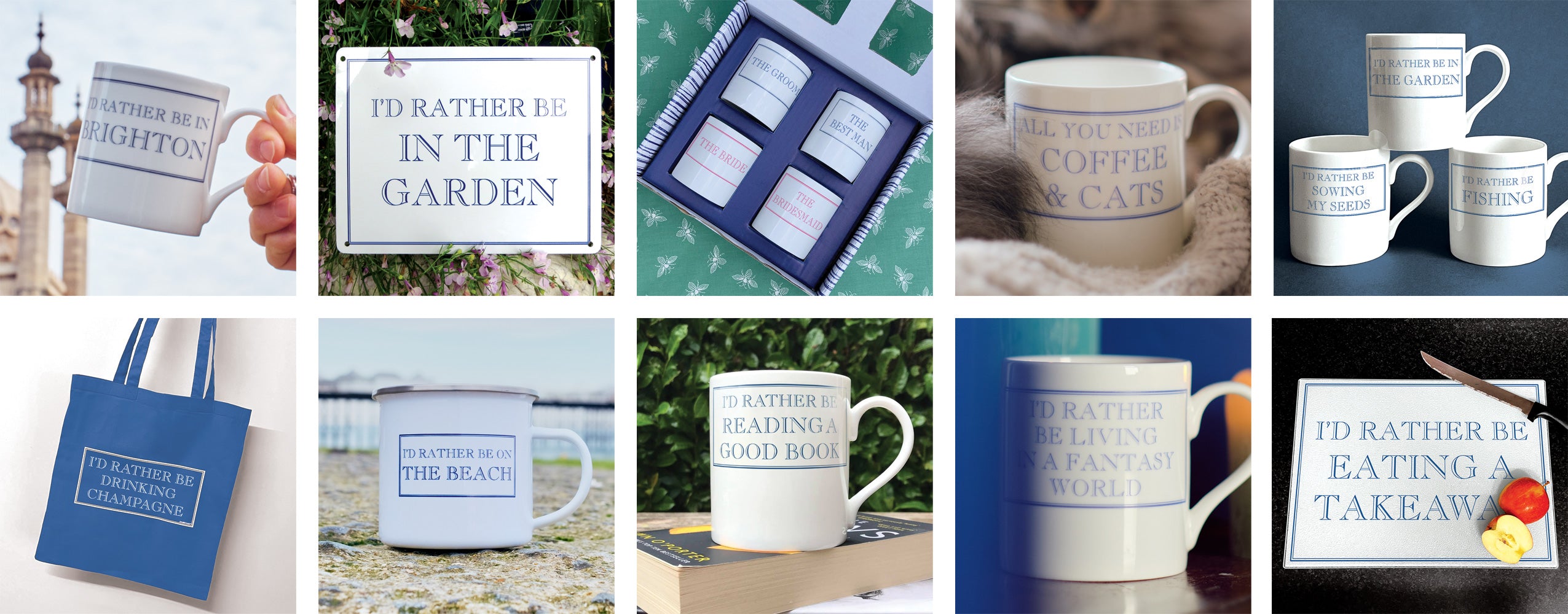 Mug Céramique Blanc 'I'd Rather Be Kite Flying', Fabriqué Au Royaume-Uni