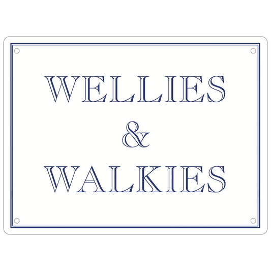 Wellies & Walkies Mini Tin Sign