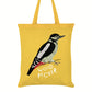 Birds Of The UK Woodpecker Yellow Tote Bag