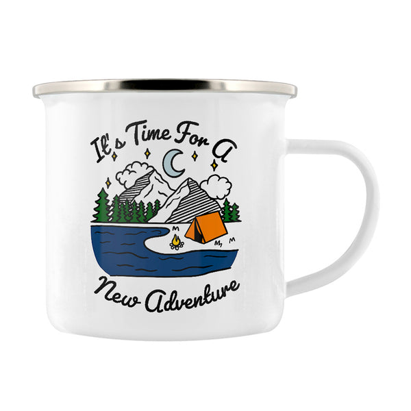 It's Time For A New Adventure Enamel Mug Buy at Stubbs Mugs