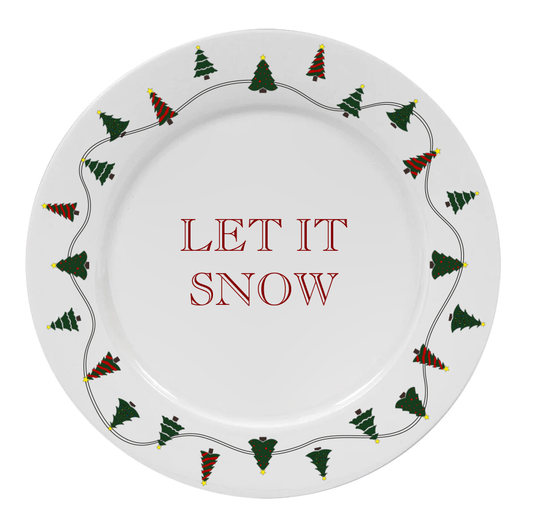 Let It Snow (Christmas Trees) Plate