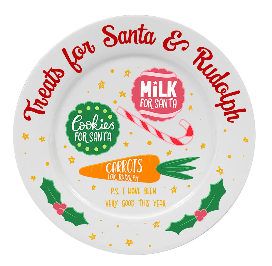 Treats For Santa and Rudolph Plate
