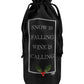 Snow Is Falling Wine Is Calling Black Cotton Bottle Bag