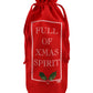Full Of Xmas Spirit Red Cotton Cotton Bottle Bag