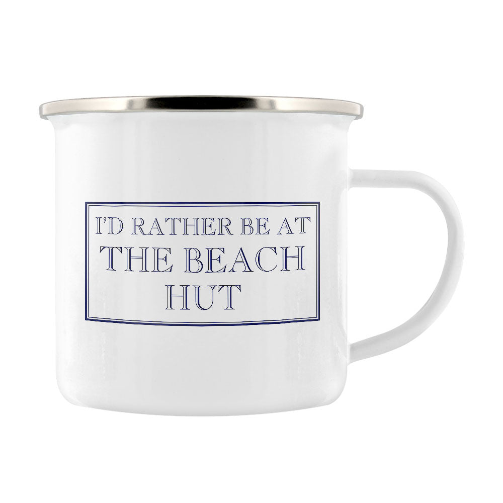 I’d Rather Be At The Beach Hut Enamel Mug