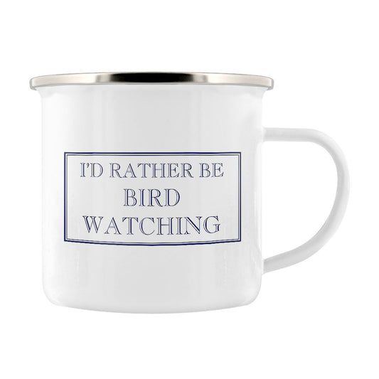 I’d Rather Be Bird Watching Enamel Mug
