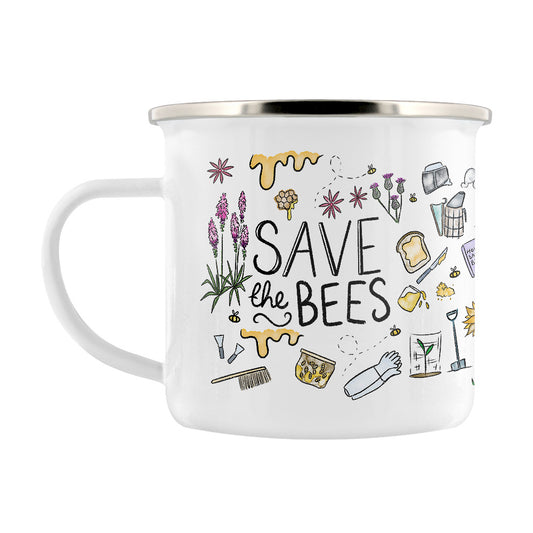 Save The Bees Enamel Mug