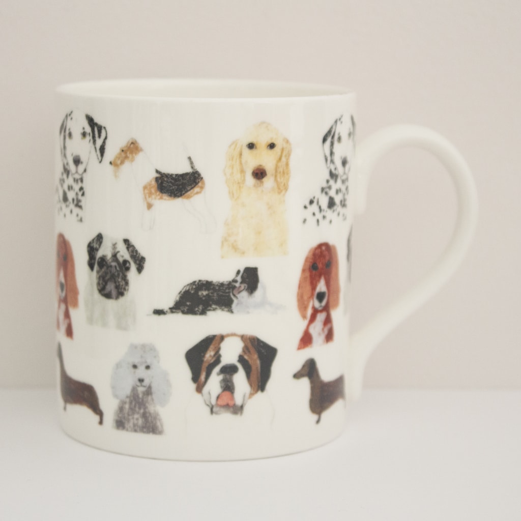 IzziRainey Dog Breeds Repeat Large Bone China Mug -350ml