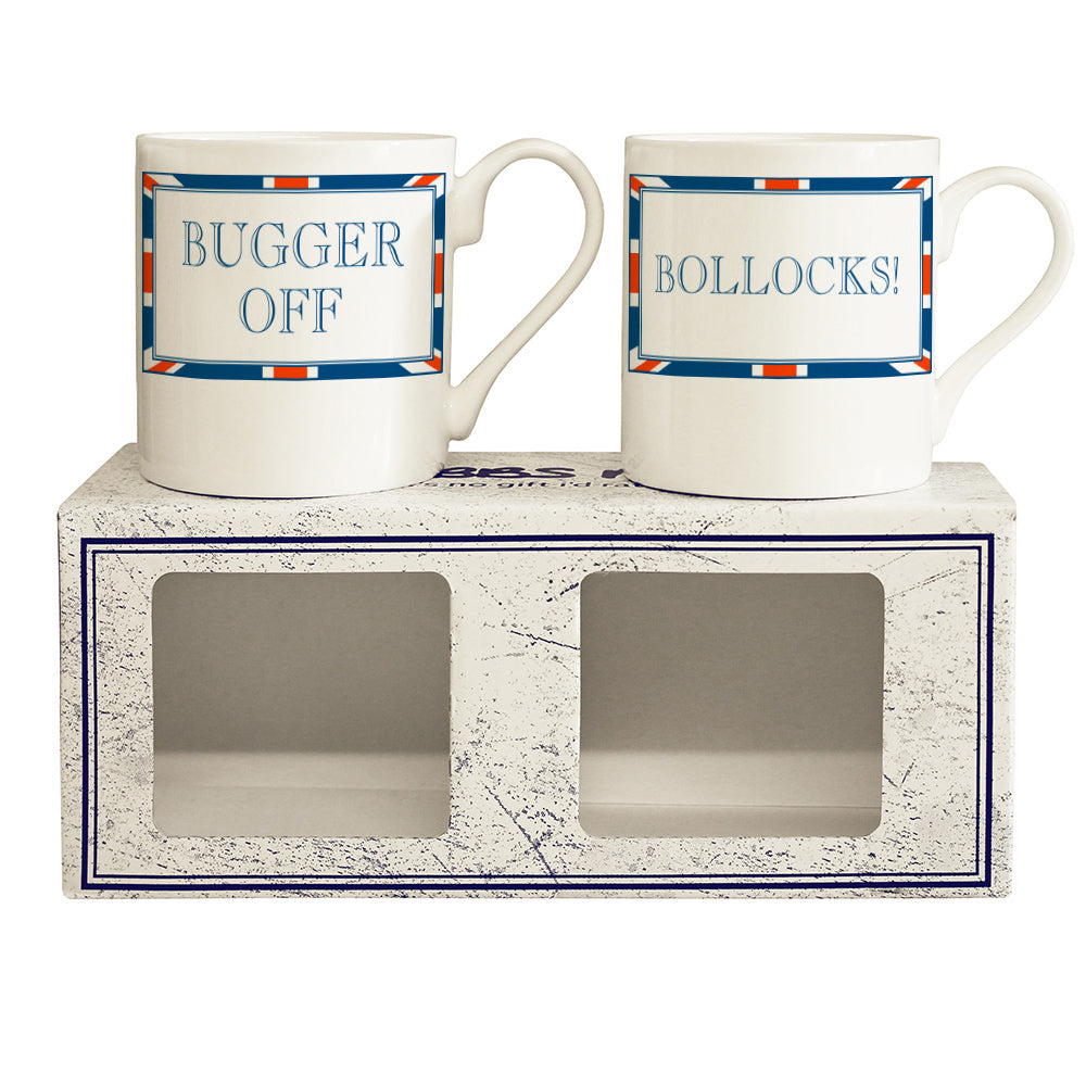 Terribly British Bugger Off & Bollocks! Mug Gift Set