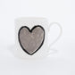 Grey Heart With Black Border Mug